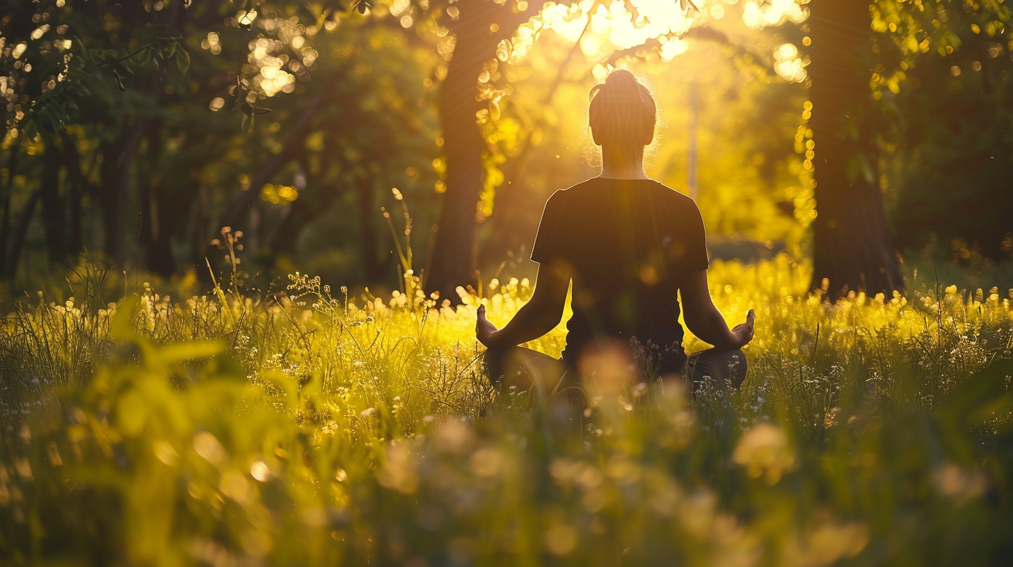 Skupina lidí různého věku cvičící jógu v přírodě