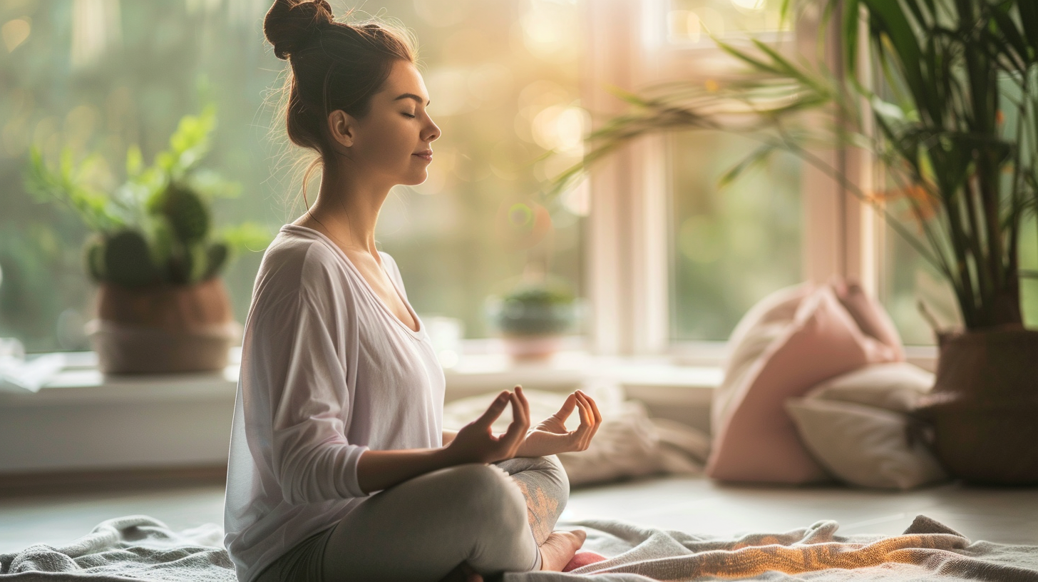 Starší pár cvičící jógu venku